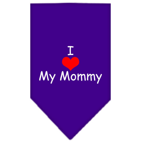 I Heart My Mommy Screen Print Bandana Purple Small GreatEagleInc