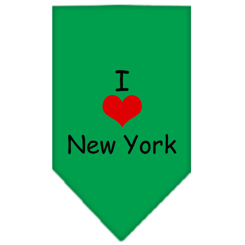 I Heart New York Screen Print Bandana Emerald Green Large GreatEagleInc
