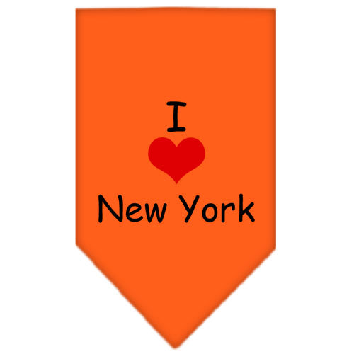 I Heart New York Screen Print Bandana Orange Large GreatEagleInc
