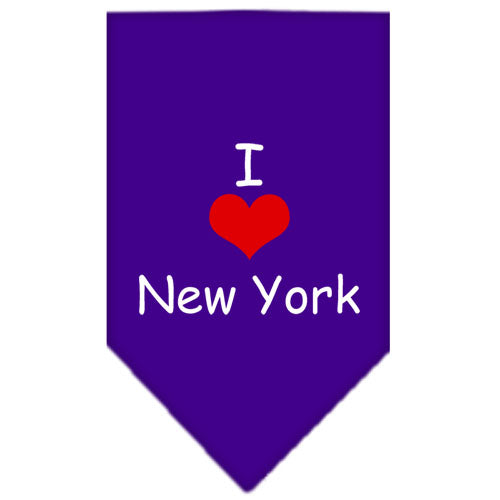 I Heart New York Screen Print Bandana Purple Large GreatEagleInc