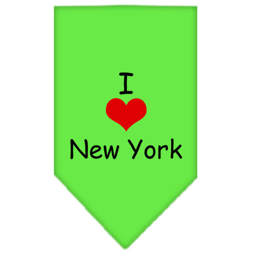 I Heart New York Screen Print Bandana Lime Green Small Default Title