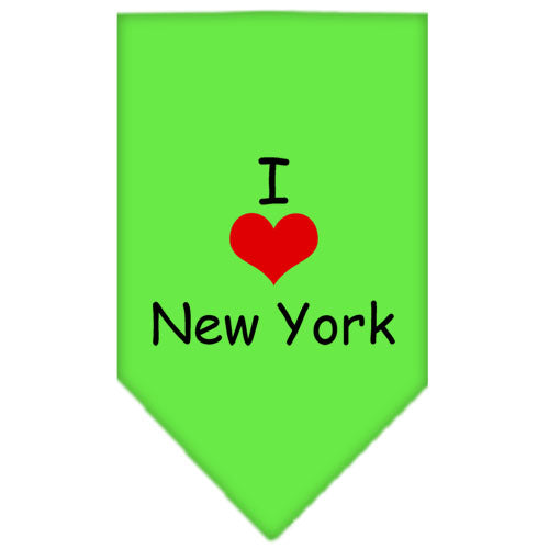 I Heart New York Screen Print Bandana Lime Green Small GreatEagleInc