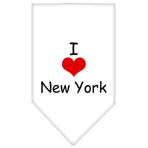 I Heart New York Screen Print Bandana White Small GreatEagleInc