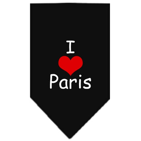 I Heart Paris Screen Print Bandana Black Large GreatEagleInc