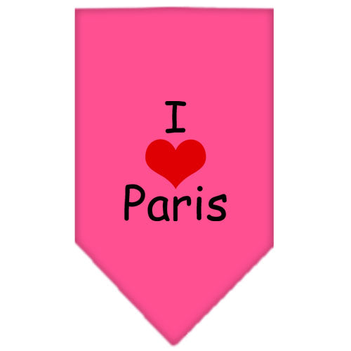 I Heart Paris Screen Print Bandana Bright Pink Large GreatEagleInc