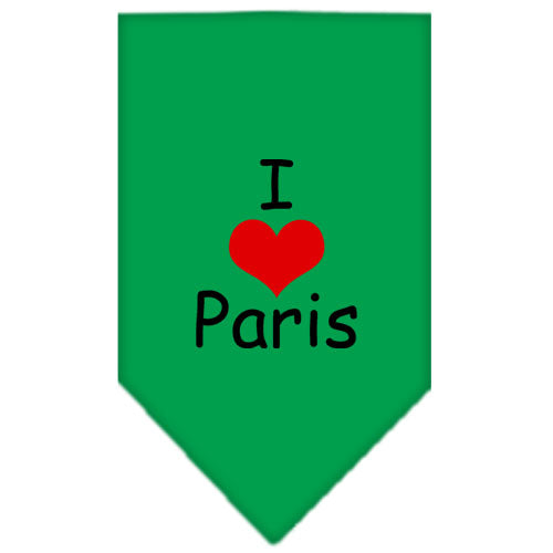 I Heart Paris Screen Print Bandana Emerald Green Large GreatEagleInc