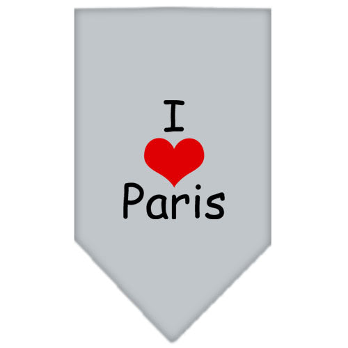 I Heart Paris Screen Print Bandana Grey Large GreatEagleInc