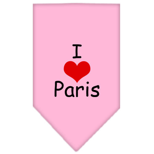 I Heart Paris Screen Print Bandana Light Pink Large GreatEagleInc