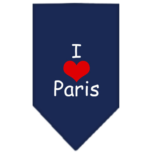 I Heart Paris Screen Print Bandana Navy Blue Large GreatEagleInc