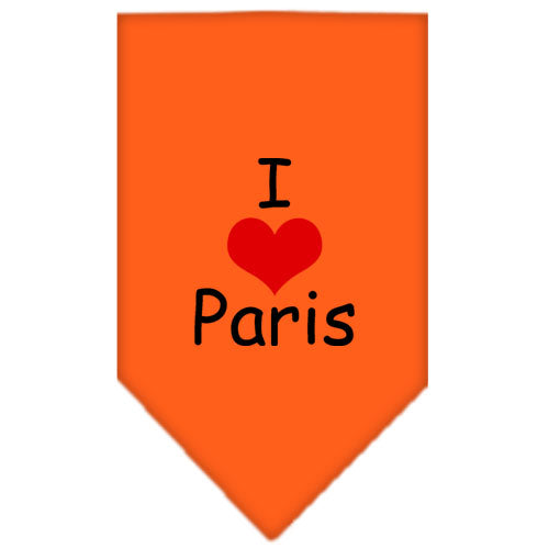 I Heart Paris Screen Print Bandana Orange Large GreatEagleInc