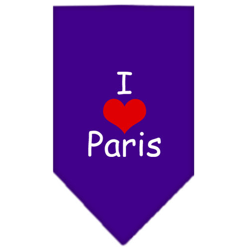 I Heart Paris Screen Print Bandana Purple Large GreatEagleInc