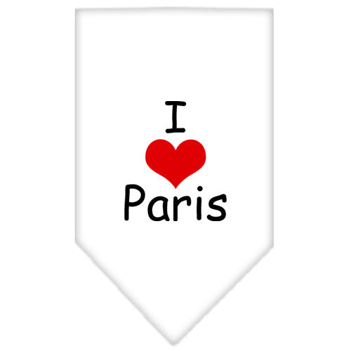 I Heart Paris Screen Print Bandana White Large GreatEagleInc