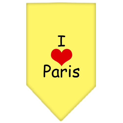 I Heart Paris Screen Print Bandana Yellow Large GreatEagleInc