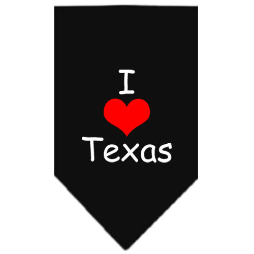 I Heart Texas Screen Print Bandana Black Large GreatEagleInc