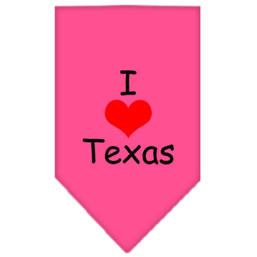 I Heart Texas Screen Print Bandana Bright Pink Large GreatEagleInc