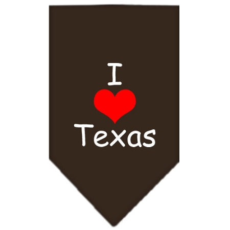 I Heart Texas Screen Print Bandana Cocoa Large GreatEagleInc