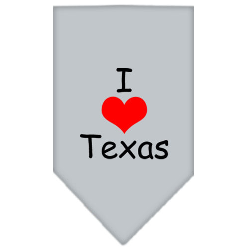 I Heart Texas Screen Print Bandana Grey Large GreatEagleInc