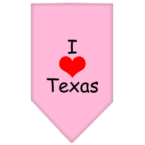 I Heart Texas Screen Print Bandana Light Pink Large GreatEagleInc