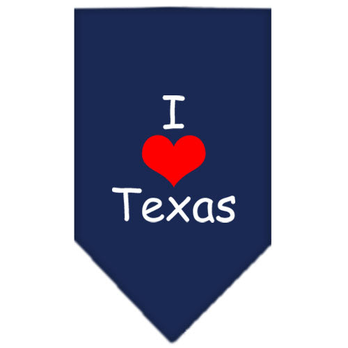 I Heart Texas Screen Print Bandana Navy Blue Large GreatEagleInc