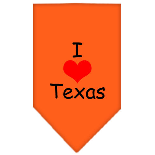 I Heart Texas Screen Print Bandana Orange Large GreatEagleInc