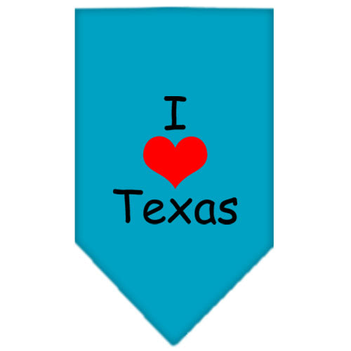 I Heart Texas Screen Print Bandana Turquoise Large GreatEagleInc