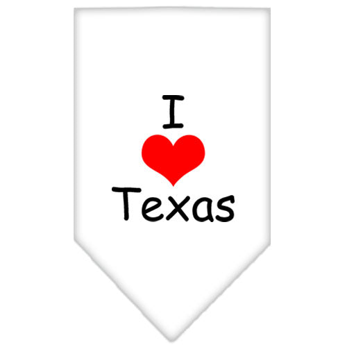 I Heart Texas Screen Print Bandana White Large GreatEagleInc