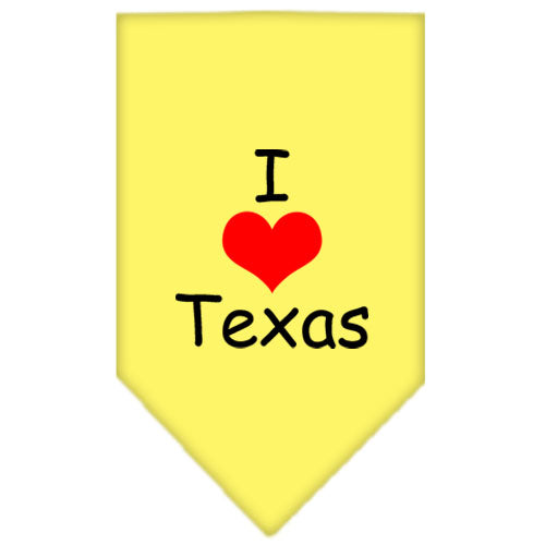 I Heart Texas Screen Print Bandana Yellow Large GreatEagleInc