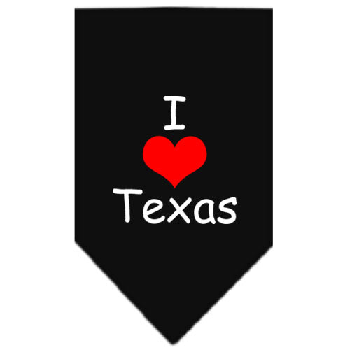 I Heart Texas Screen Print Bandana Black Small GreatEagleInc