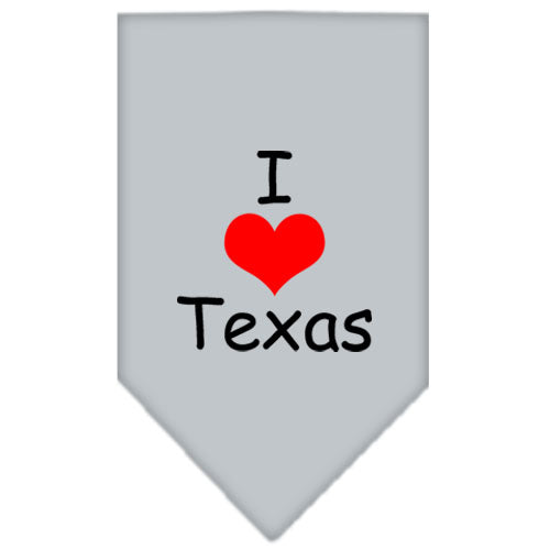 I Heart Texas Screen Print Bandana Grey Small GreatEagleInc