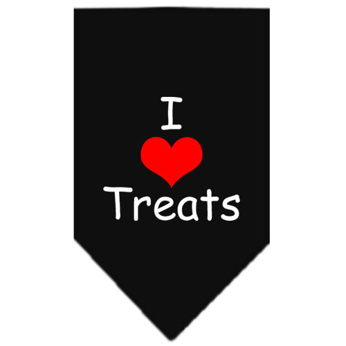 I Heart Treats Screen Print Bandana Black Large GreatEagleInc