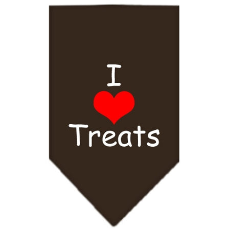 I Heart Treats Screen Print Bandana Cocoa Large GreatEagleInc