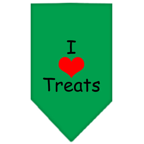 I Heart Treats Screen Print Bandana Emerald Green Large GreatEagleInc