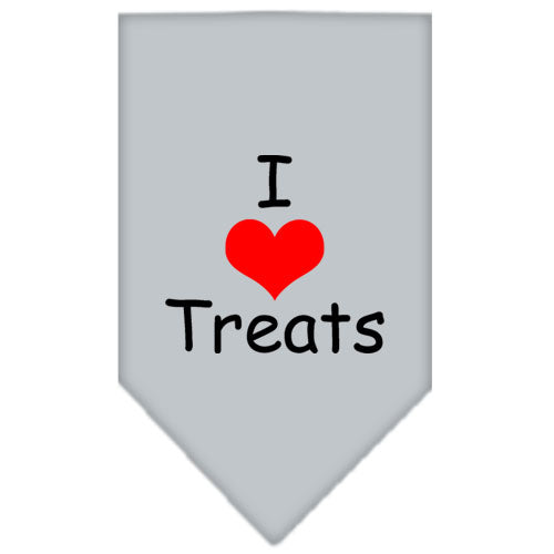 I Heart Treats Screen Print Bandana Grey Large GreatEagleInc