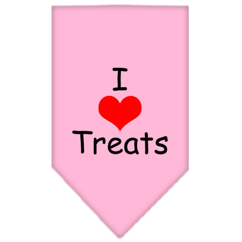 I Heart Treats Screen Print Bandana Light Pink Large GreatEagleInc