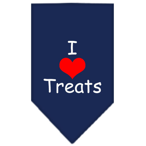 I Heart Treats Screen Print Bandana Navy Blue Large GreatEagleInc