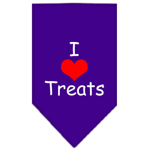 I Heart Treats Screen Print Bandana Purple Large GreatEagleInc