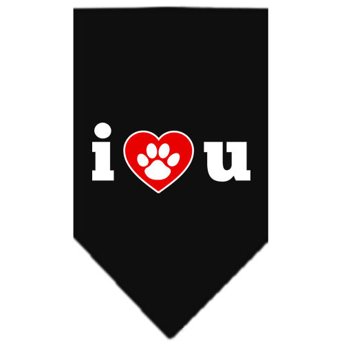 I Love U Screen Print Bandana Black Large GreatEagleInc