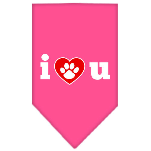 I Love U Screen Print Bandana Bright Pink Large Default Title