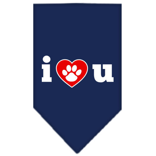 I Love U Screen Print Bandana Navy Blue Large GreatEagleInc