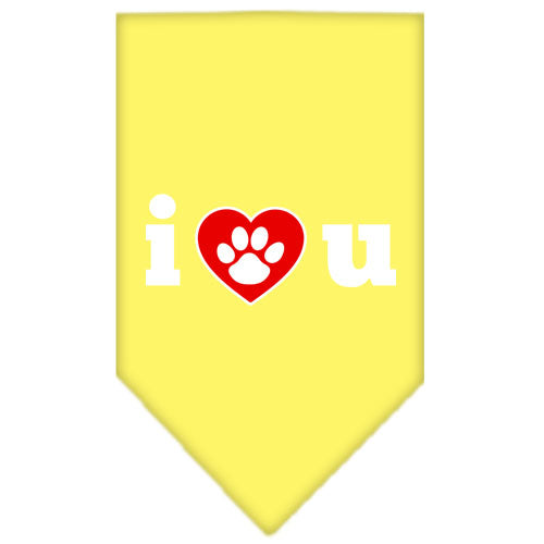 I Love U Screen Print Bandana Yellow Large GreatEagleInc