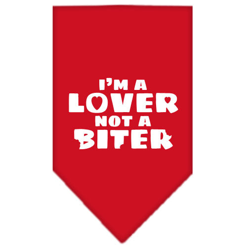 I'm A Lover Not A Biter Screen Print Bandana Red Large GreatEagleInc
