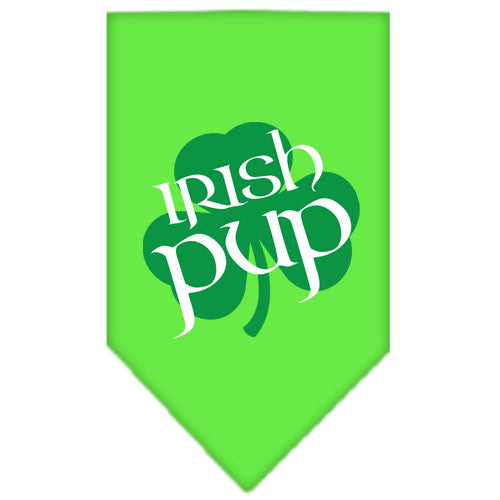 Irish Pup Screen Print Bandana Lime Green Small GreatEagleInc