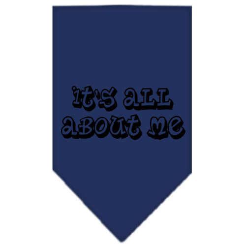 It's All About Me Screen Print Bandana Navy Blue Large GreatEagleInc