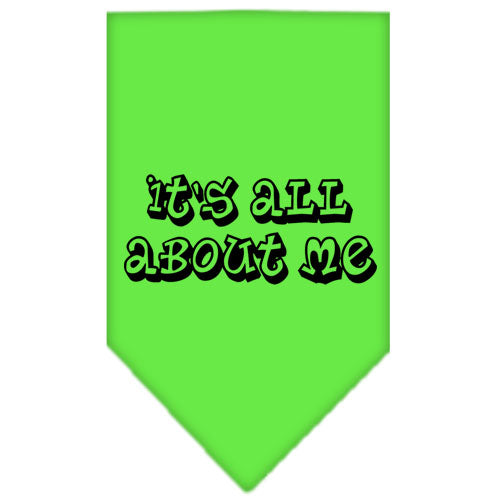 It's All About Me Screen Print Bandana Lime Green Small GreatEagleInc