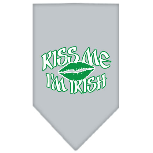 Kiss Me I'm Irish Screen Print Bandana Grey Large GreatEagleInc