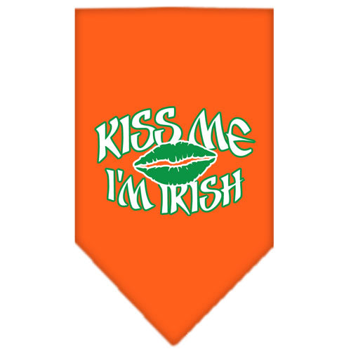 Kiss Me I'm Irish Screen Print Bandana Orange Large GreatEagleInc