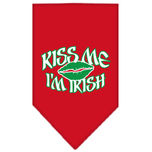 Kiss Me I'm Irish Screen Print Bandana Red Large GreatEagleInc