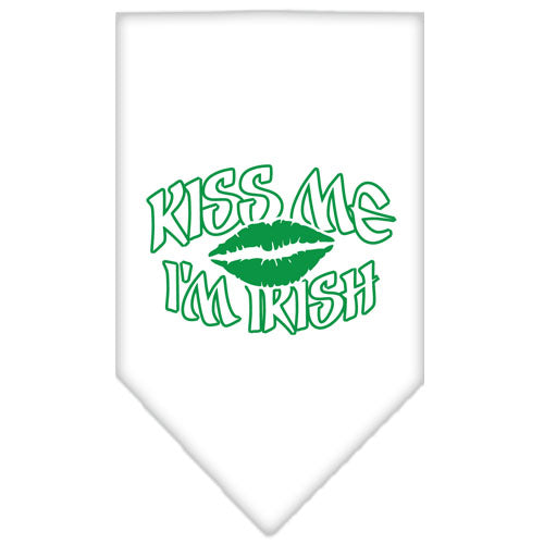 Kiss Me I'm Irish Screen Print Bandana White Large Default Title