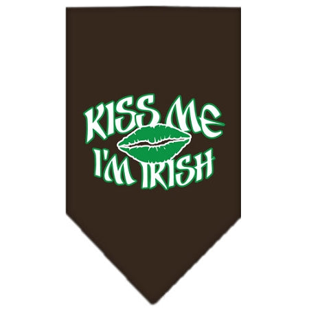 Kiss Me I'm Irish Screen Print Bandana Cocoa Small GreatEagleInc