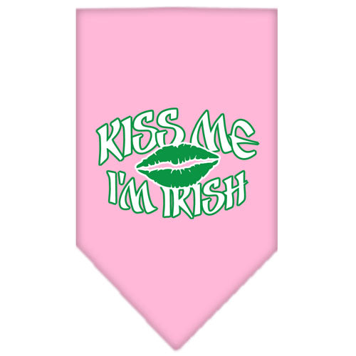 Kiss Me I'm Irish Screen Print Bandana Light Pink Small GreatEagleInc